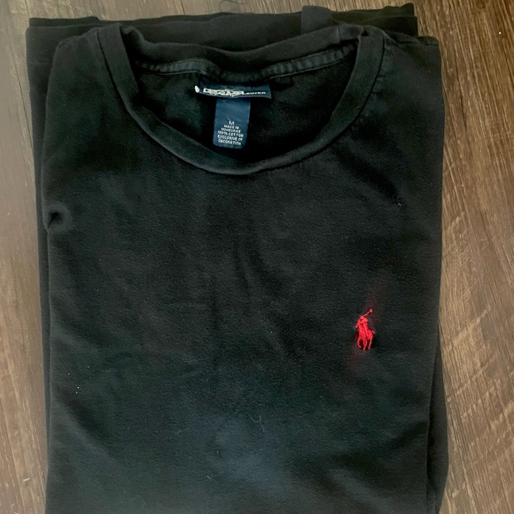 🎉HP🎉 Ralph Lauren Black Tee with Red Emblem - Picture 8 of 9